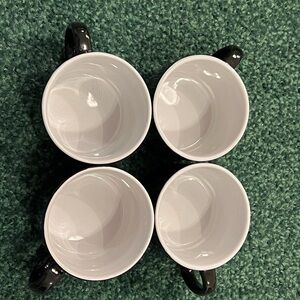 Elegant Black and White Coffee Mugs Set